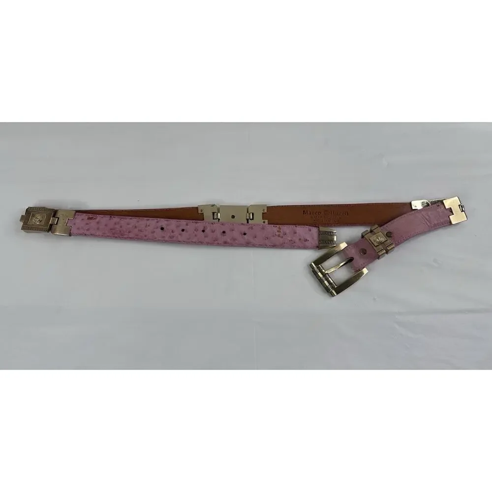Marco Colluccii Pink Leather Greek Glam Western Cowboy Gold Hardware Size 36